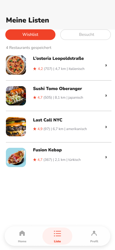 Screenshot von LaterFood